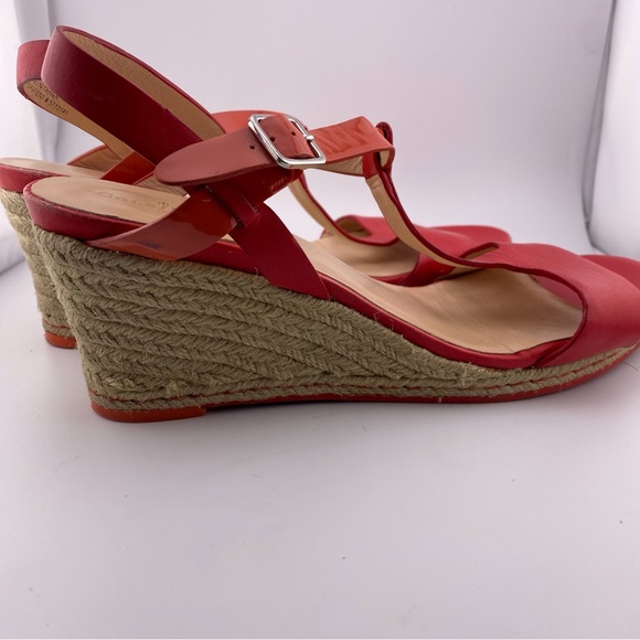 Cole Haan Elisabeth Wedge Nike Air Red Leather Sandals - Picture 4 of 15